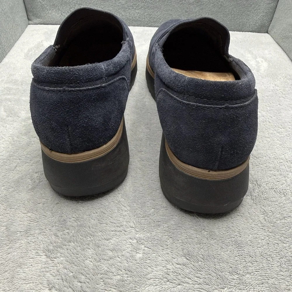Clarks Sharon Dolly Women's 8.5 M Navy Suede Platform Slip On Walking Loafers